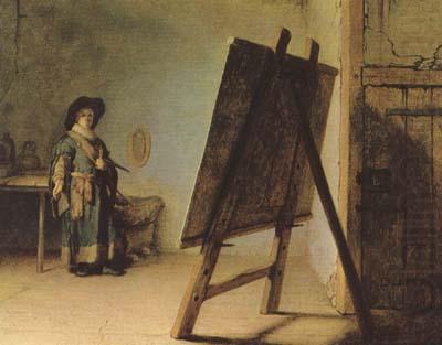 REMBRANDT Harmenszoon van Rijn The Aristst in his Studio (mk08) china oil painting image